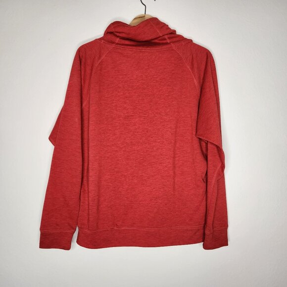 Nike Obsessed Infinity Cover Up Shirt Sweatshirt Funnel Neck Red Women's Large - Picture 4 of 4